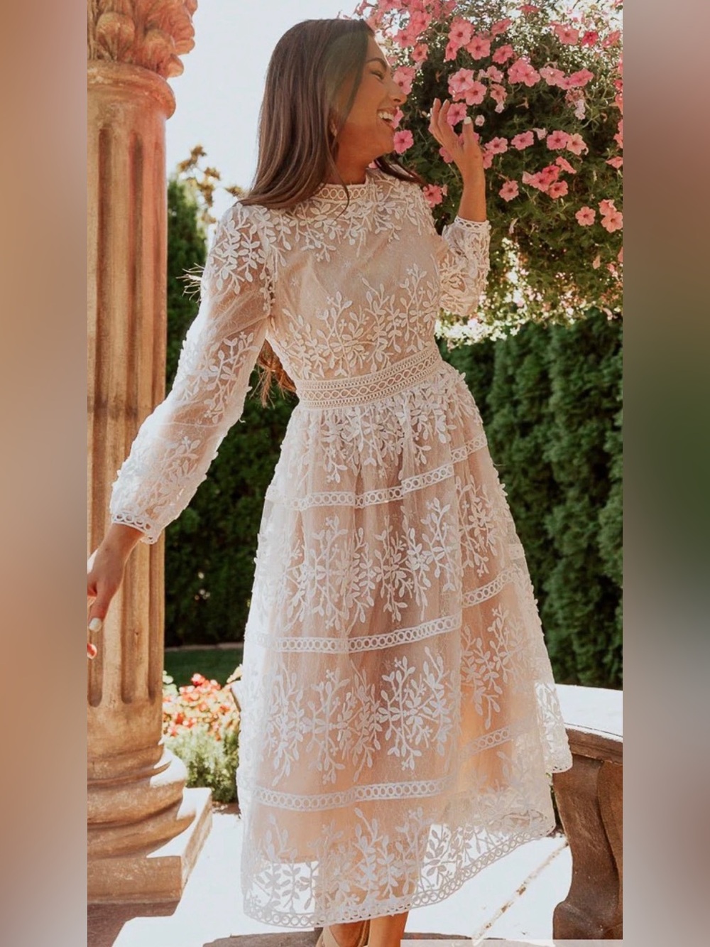 Ivy City Sicily Dress in Champagne Lining 2x